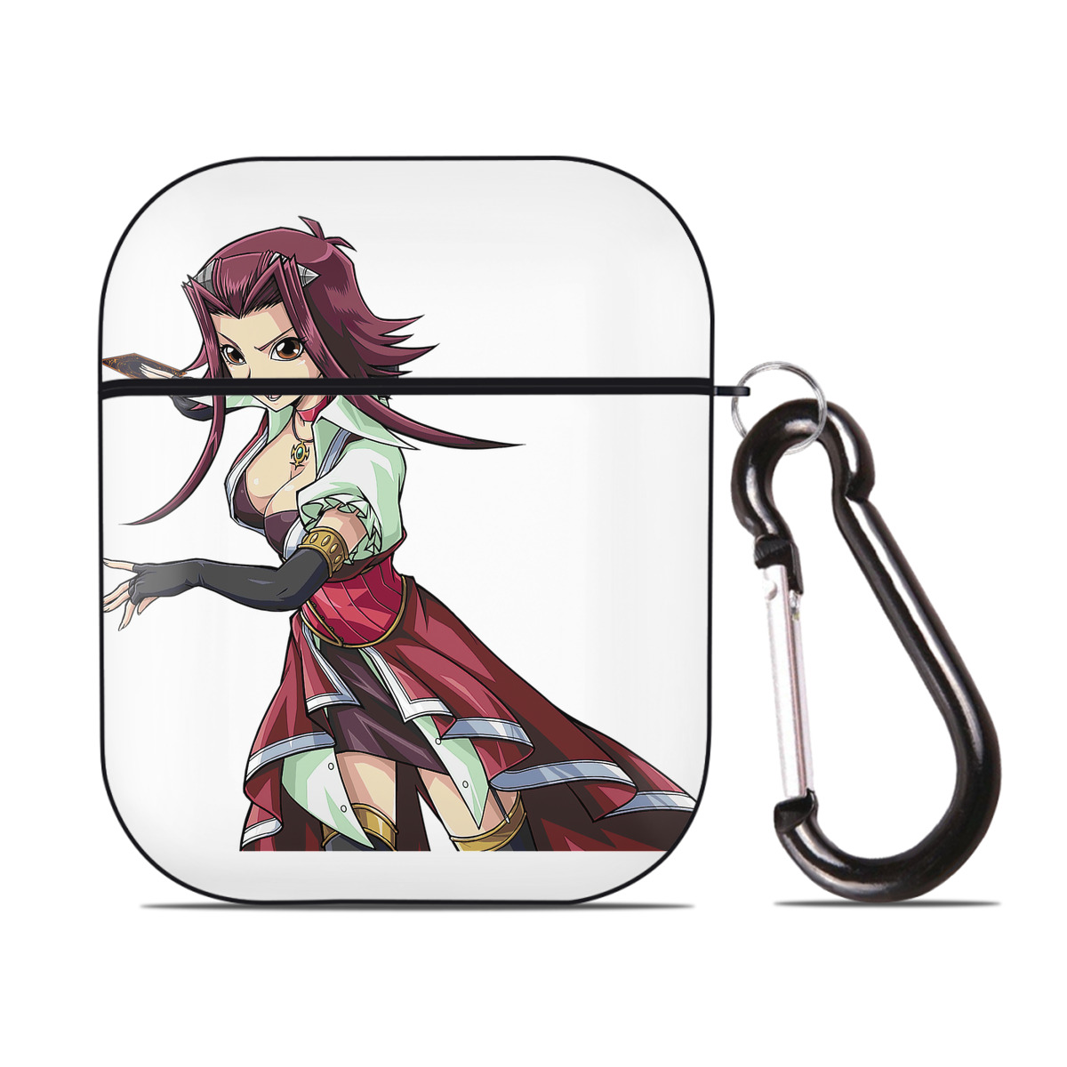 （画像用） 遊☆戯☆王 Yu-Gi-Oh! AirPods 第2世代保護ケース ハードシェル ブラック 耐衝撃・防指紋・カラビナ付き