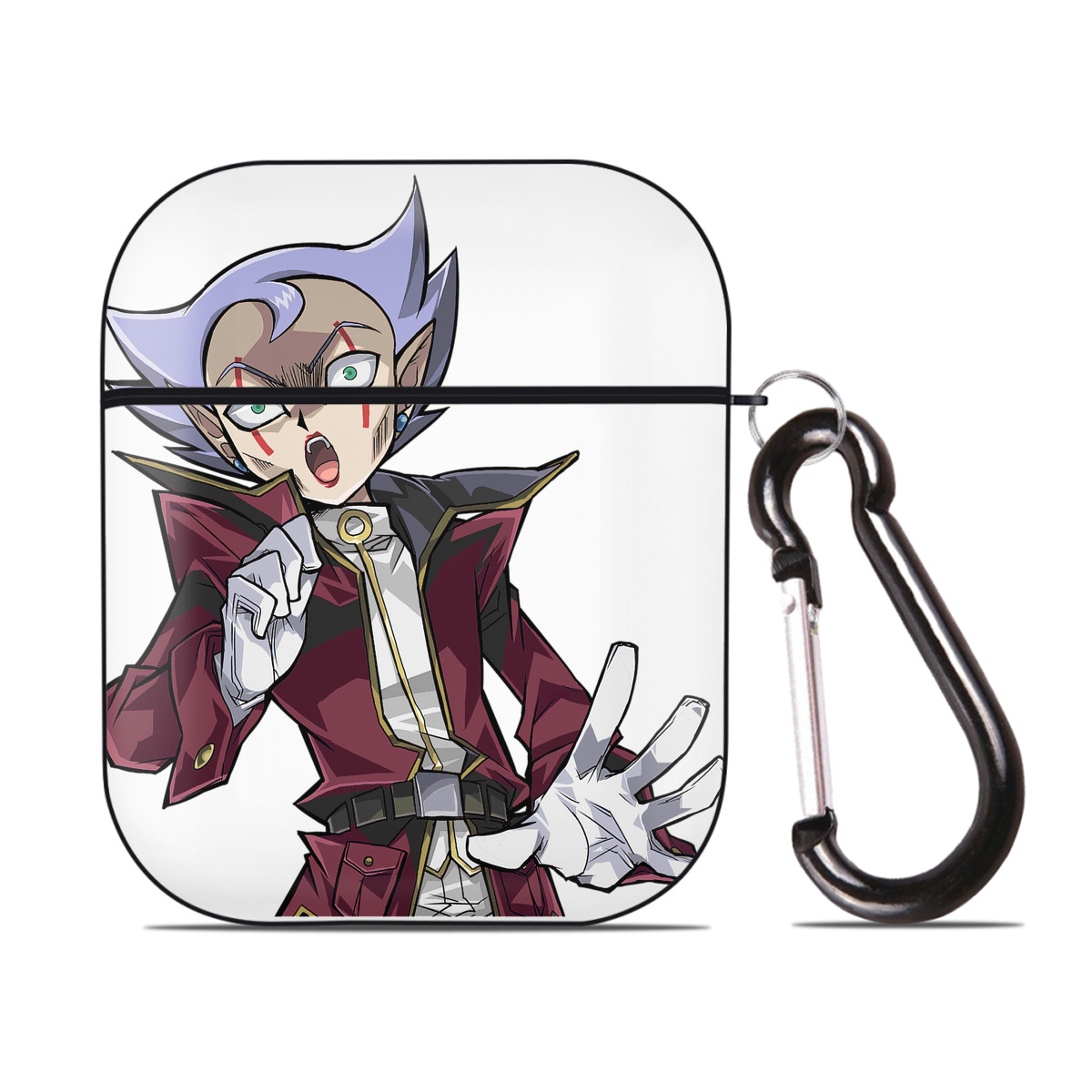 （画像用） 遊☆戯☆王 Yu-Gi-Oh! AirPods 第2世代保護ケース ハードシェル ブラック 耐衝撃・防指紋・カラビナ付き