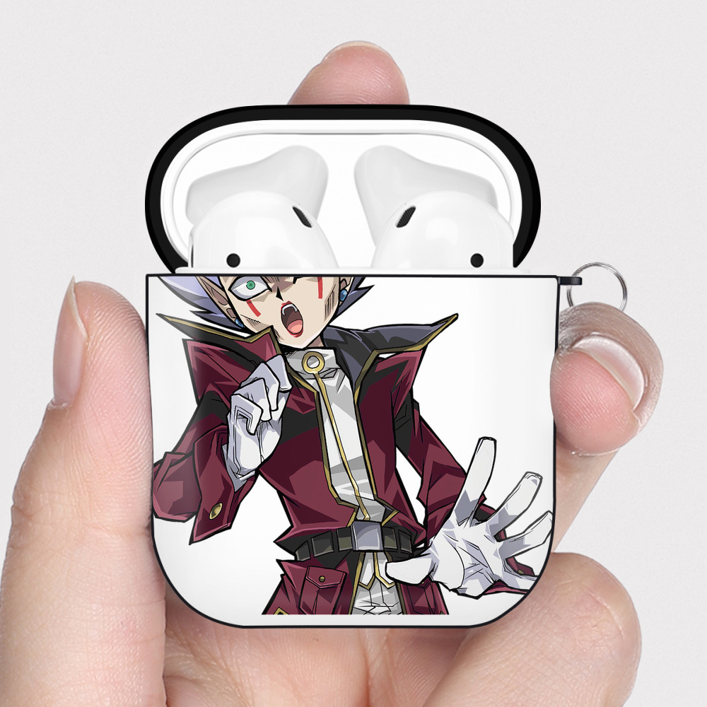 （画像用） 遊☆戯☆王 Yu-Gi-Oh! AirPods 第2世代保護ケース ハードシェル ブラック 耐衝撃・防指紋・カラビナ付き