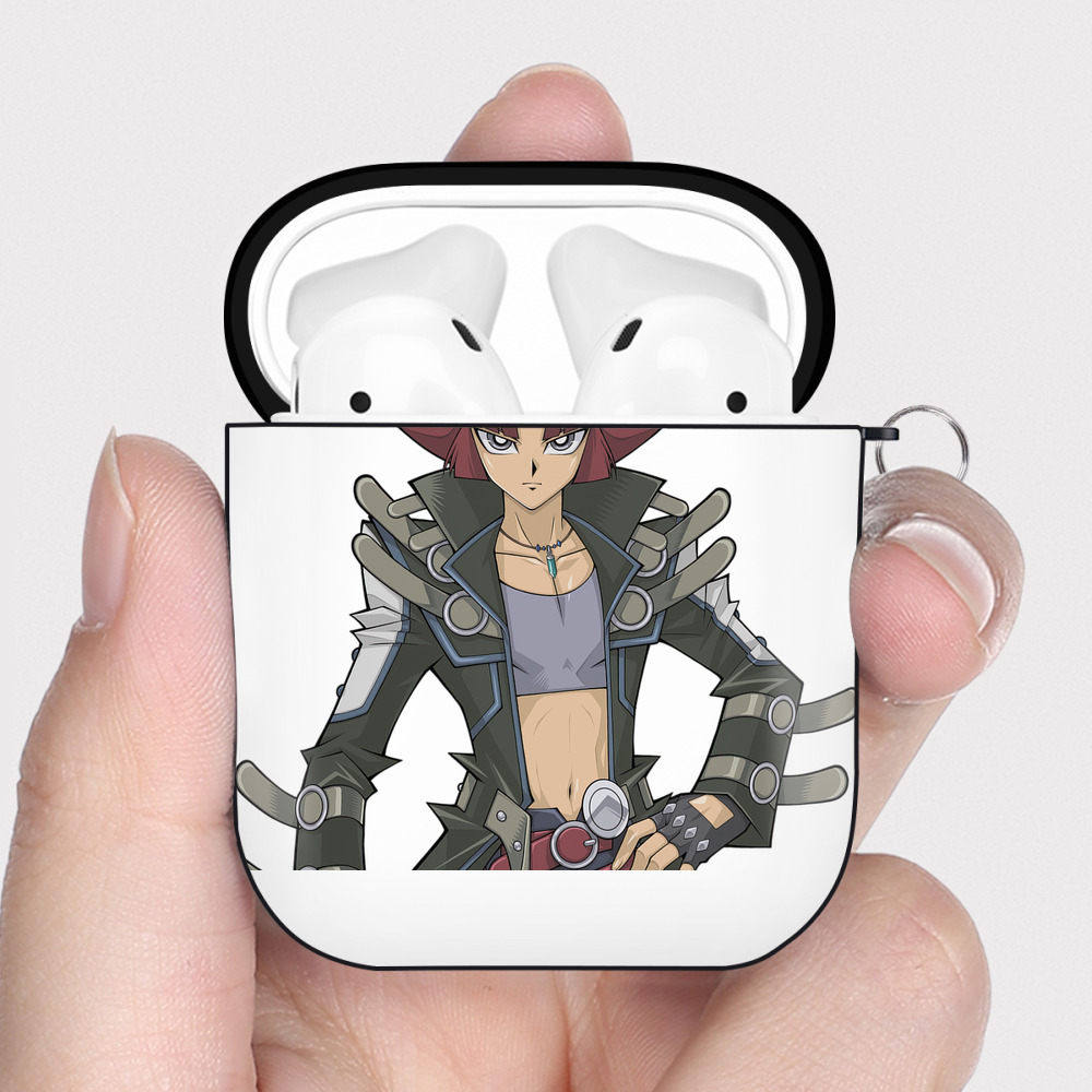 （画像用） 遊☆戯☆王 Yu-Gi-Oh! AirPods 第2世代保護ケース ハードシェル ブラック 耐衝撃・防指紋・カラビナ付き
