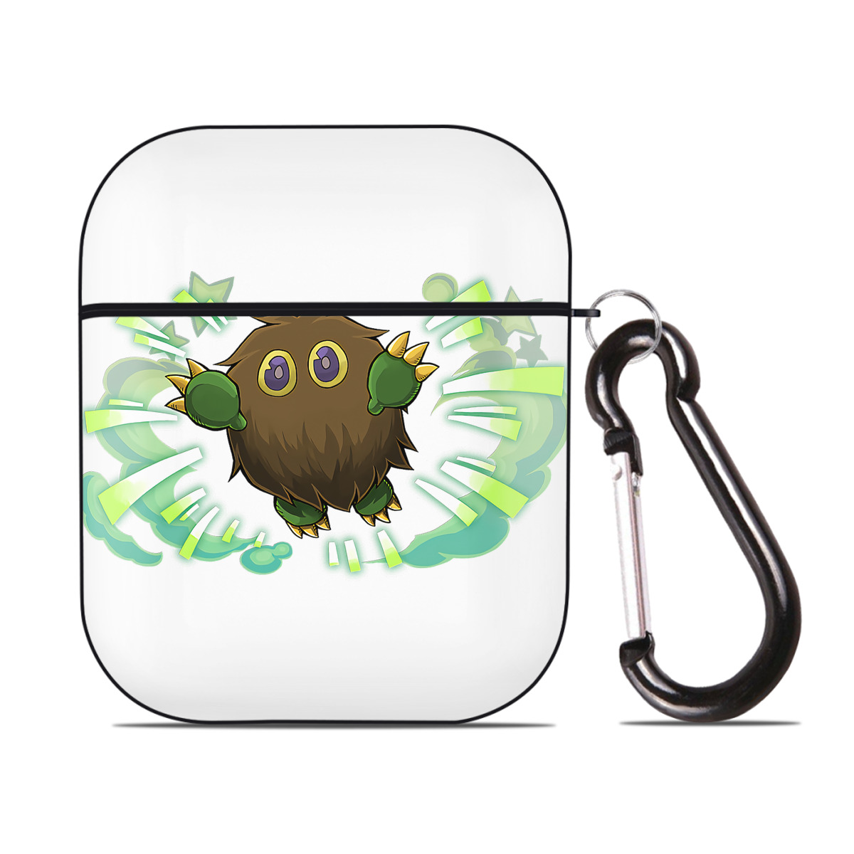 （画像用） 遊☆戯☆王 Yu-Gi-Oh! AirPods 第2世代保護ケース ハードシェル ブラック 耐衝撃・防指紋・カラビナ付き