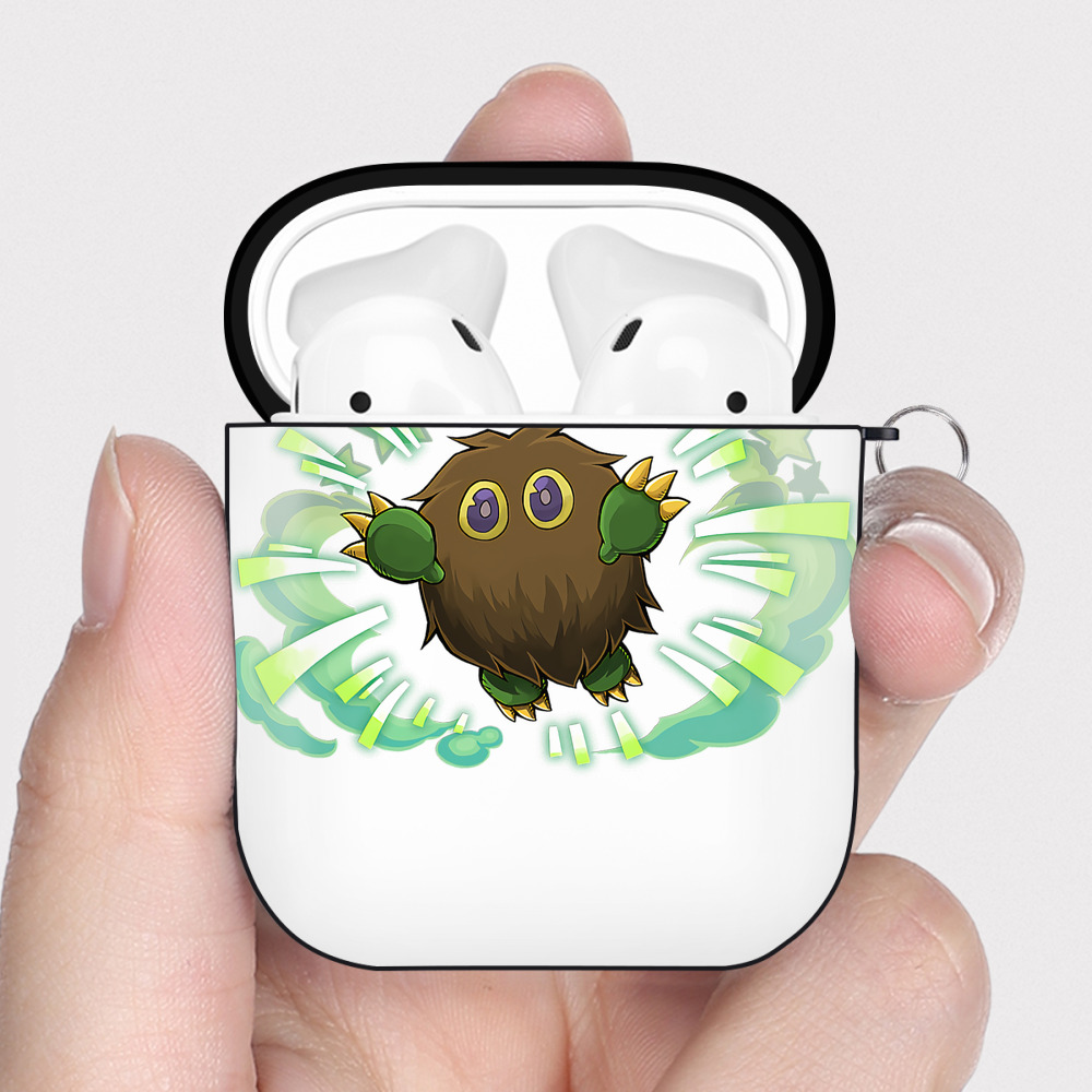 （画像用） 遊☆戯☆王 Yu-Gi-Oh! AirPods 第2世代保護ケース ハードシェル ブラック 耐衝撃・防指紋・カラビナ付き