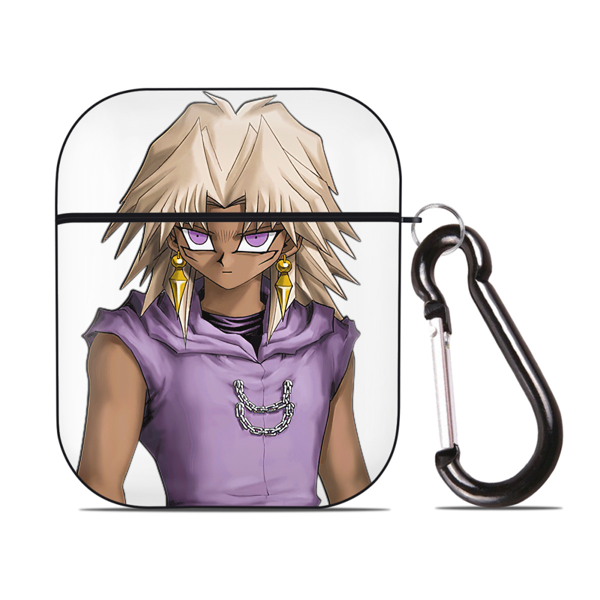 （画像用） 遊☆戯☆王 Yu-Gi-Oh! AirPods 第2世代保護ケース ハードシェル ブラック 耐衝撃・防指紋・カラビナ付き