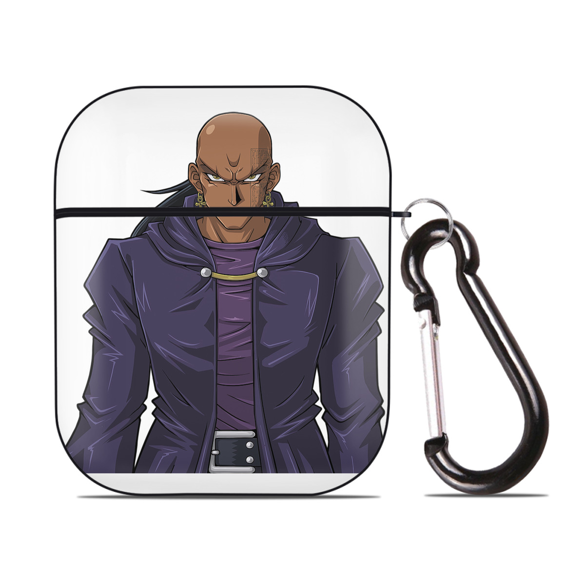 （画像用） 遊☆戯☆王 Yu-Gi-Oh! AirPods 第2世代保護ケース ハードシェル ブラック 耐衝撃・防指紋・カラビナ付き