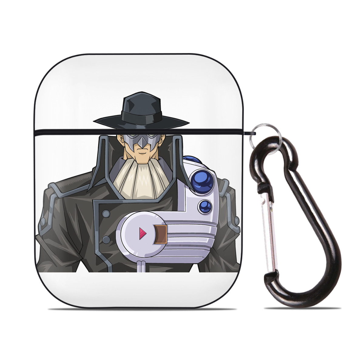 （画像用） 遊☆戯☆王 Yu-Gi-Oh! AirPods 第2世代保護ケース ハードシェル ブラック 耐衝撃・防指紋・カラビナ付き