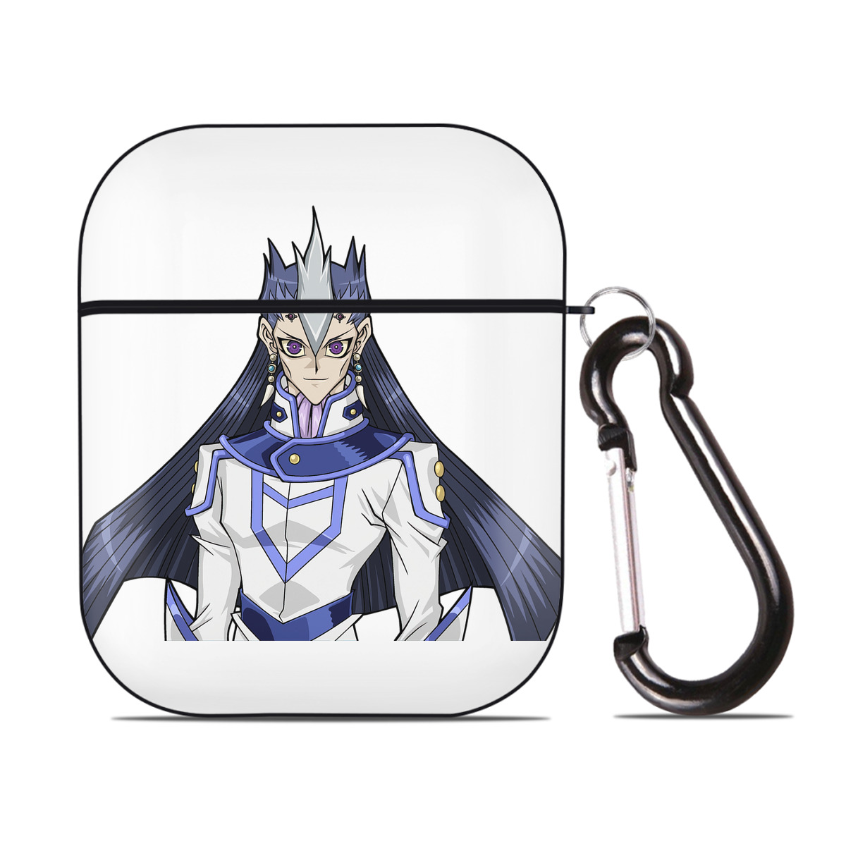 （画像用） 遊☆戯☆王 Yu-Gi-Oh! AirPods 第2世代保護ケース ハードシェル ブラック 耐衝撃・防指紋・カラビナ付き