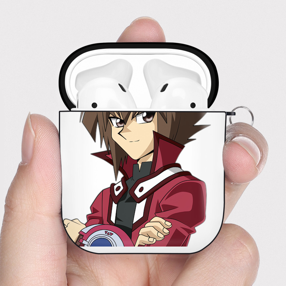 （画像用） 遊☆戯☆王 Yu-Gi-Oh! AirPods 第2世代保護ケース ハードシェル ブラック 耐衝撃・防指紋・カラビナ付き