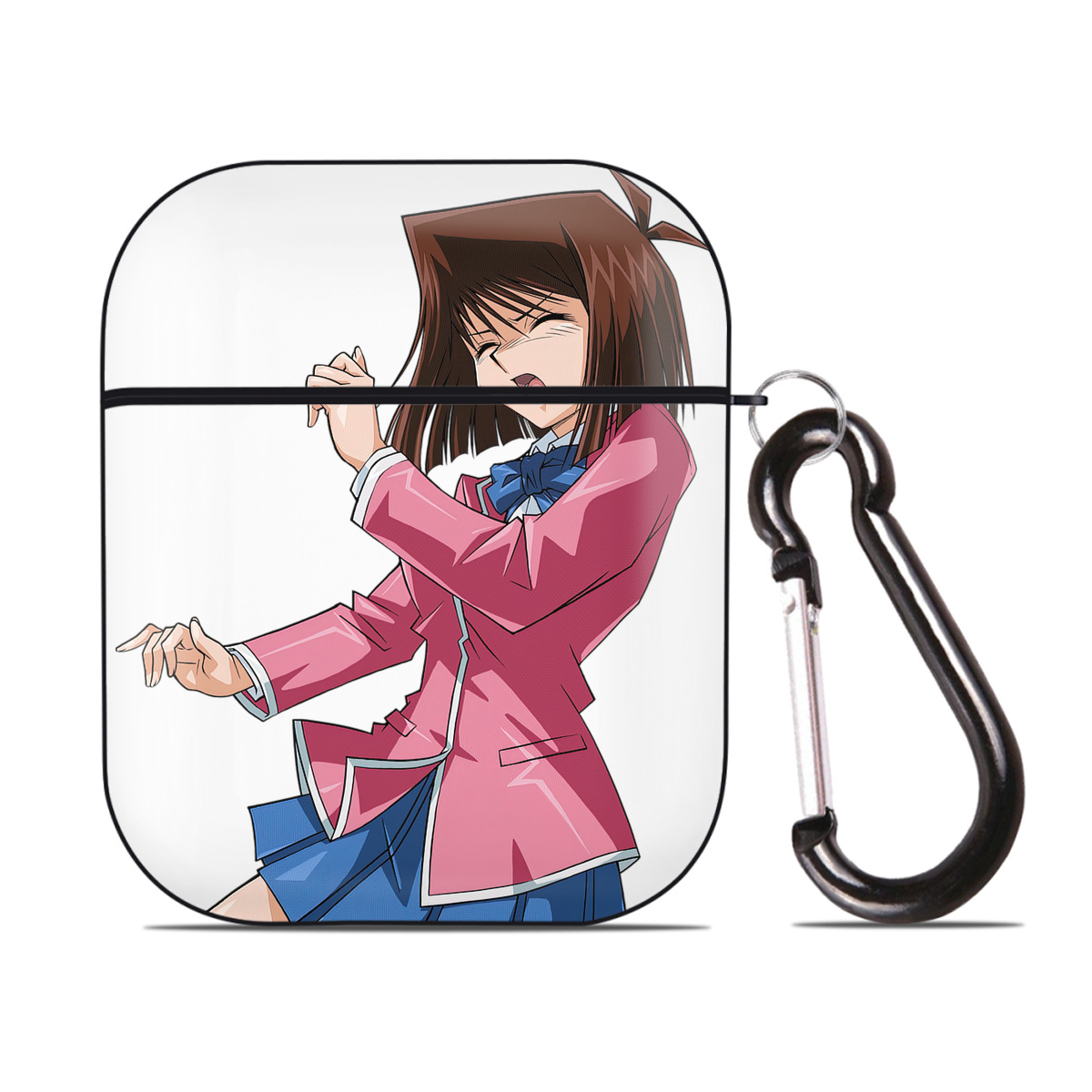 （画像用） 遊☆戯☆王 Yu-Gi-Oh! AirPods 第2世代保護ケース ハードシェル ブラック 耐衝撃・防指紋・カラビナ付き