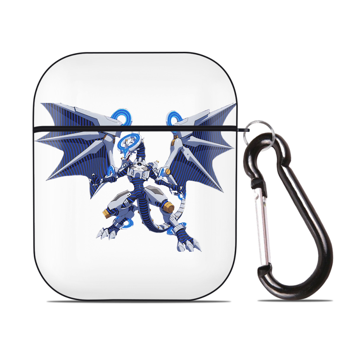 （画像用） 遊☆戯☆王 Yu-Gi-Oh! AirPods 第2世代保護ケース ハードシェル ブラック 耐衝撃・防指紋・カラビナ付き