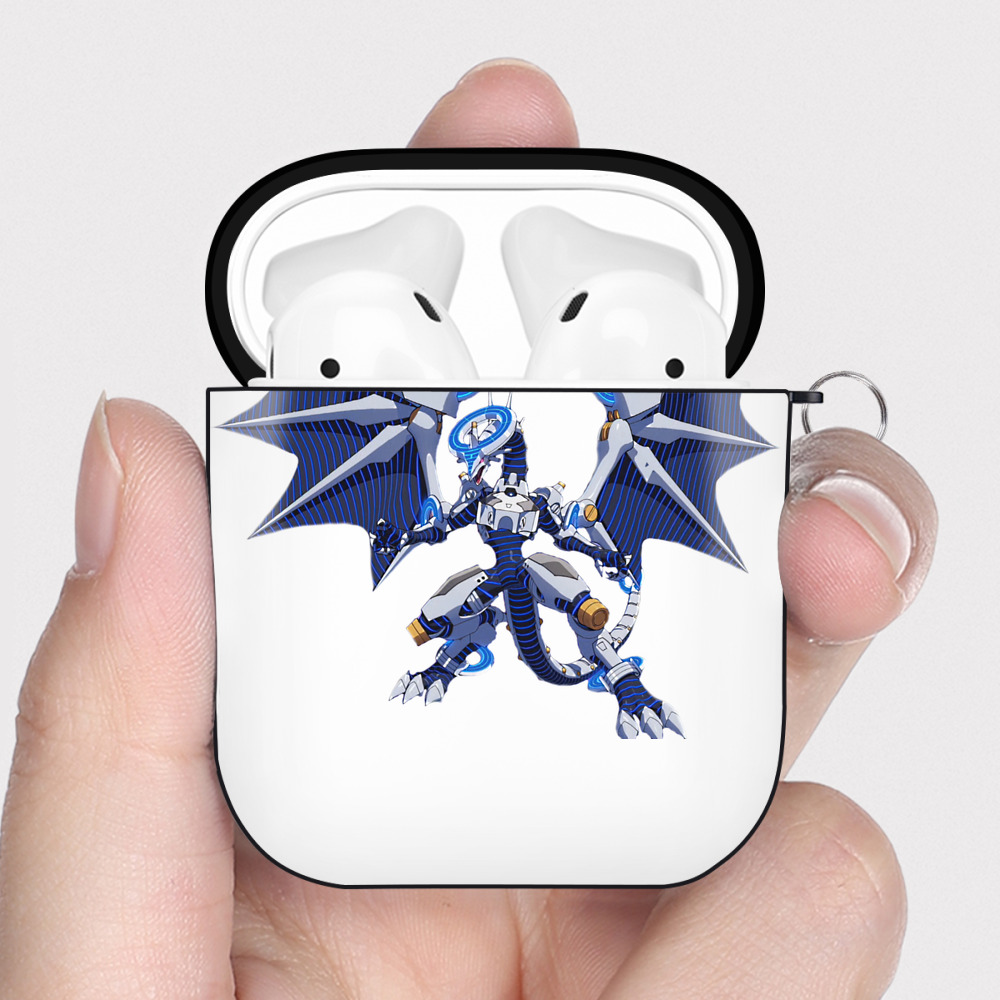 （画像用） 遊☆戯☆王 Yu-Gi-Oh! AirPods 第2世代保護ケース ハードシェル ブラック 耐衝撃・防指紋・カラビナ付き