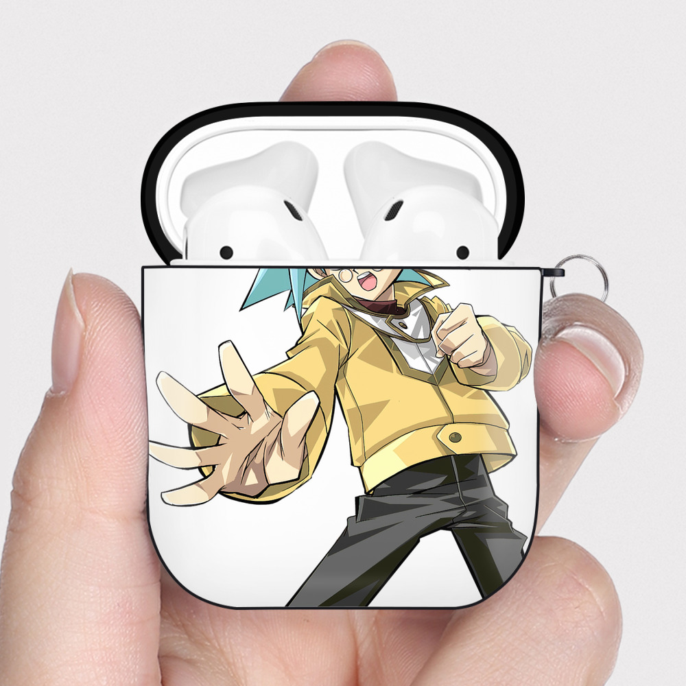 （画像用） 遊☆戯☆王 Yu-Gi-Oh! AirPods 第2世代保護ケース ハードシェル ブラック 耐衝撃・防指紋・カラビナ付き