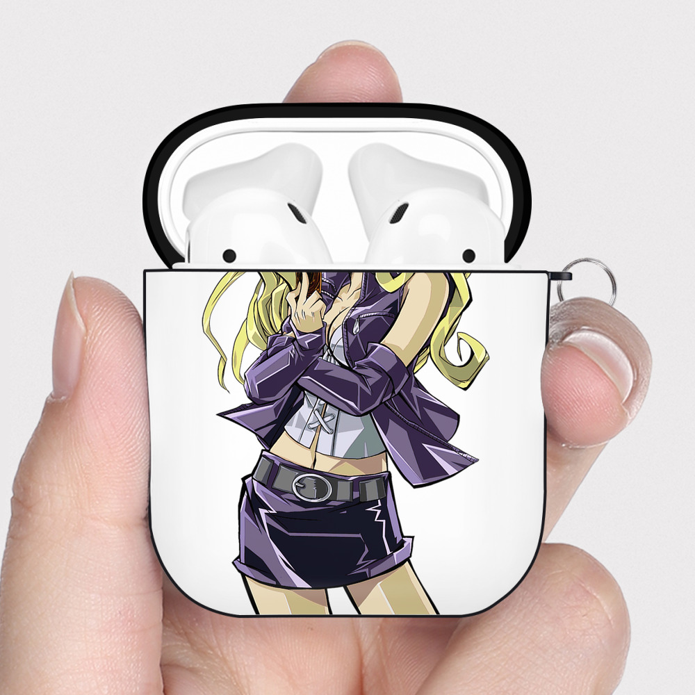 （画像用） 遊☆戯☆王 Yu-Gi-Oh! AirPods 第2世代保護ケース ハードシェル ブラック 耐衝撃・防指紋・カラビナ付き
