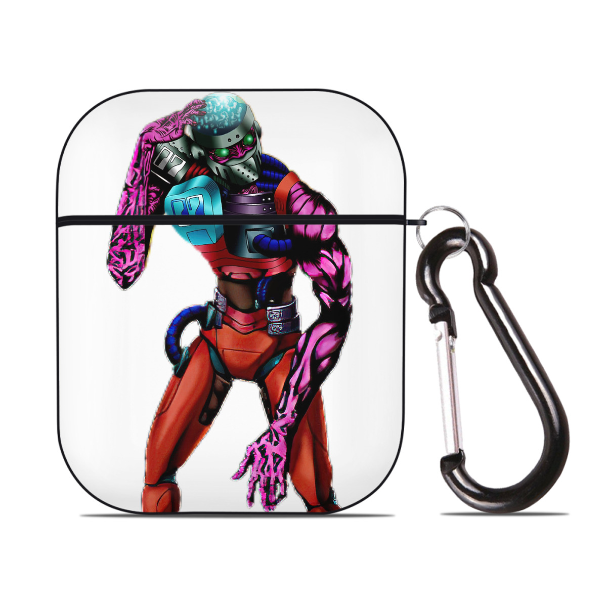 （画像用） 遊☆戯☆王 Yu-Gi-Oh! AirPods 第2世代保護ケース ハードシェル ブラック 耐衝撃・防指紋・カラビナ付き