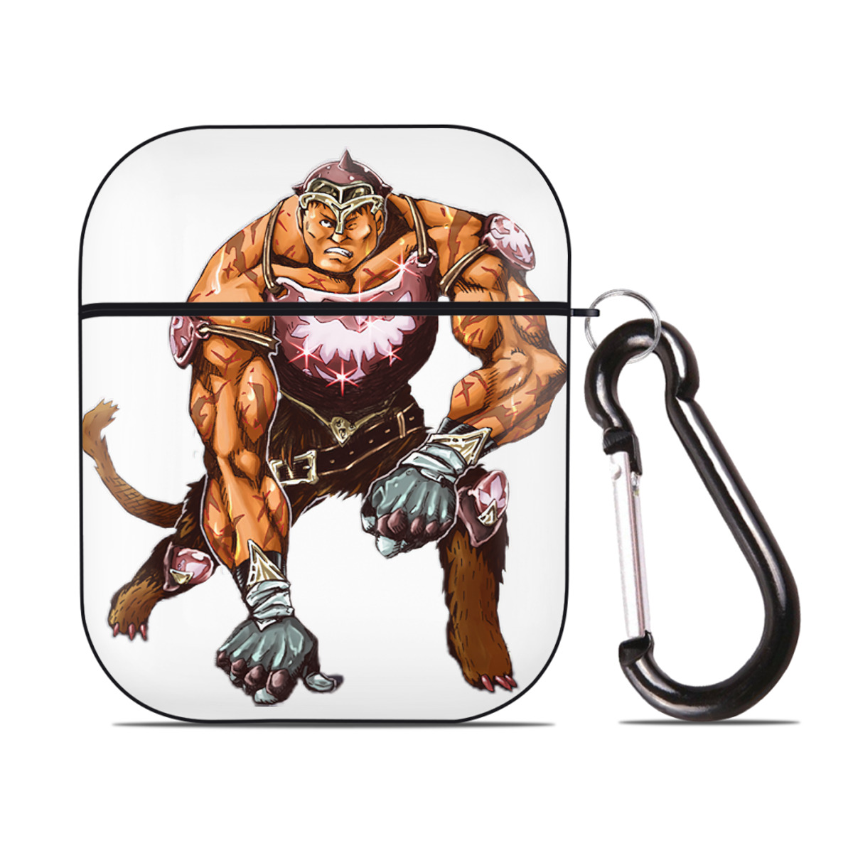 （画像用） 遊☆戯☆王 Yu-Gi-Oh! AirPods 第2世代保護ケース ハードシェル ブラック 耐衝撃・防指紋・カラビナ付き