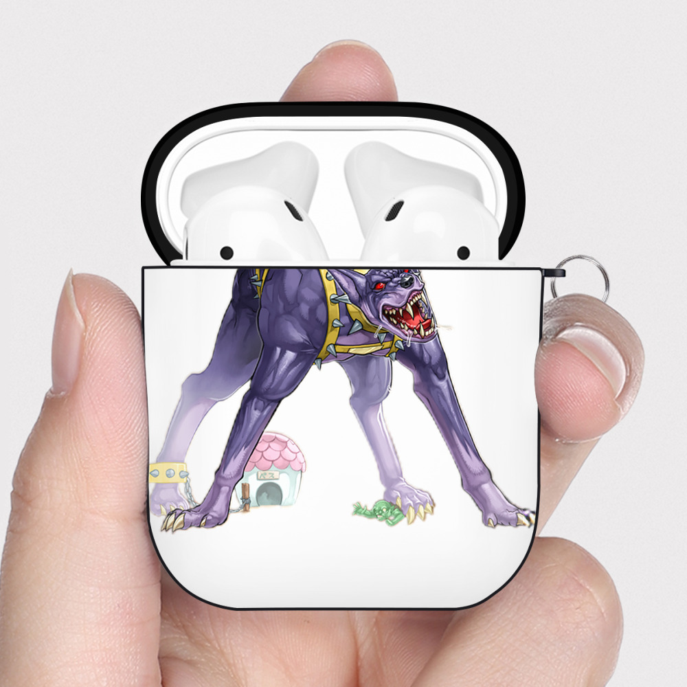 （画像用） 遊☆戯☆王 Yu-Gi-Oh! AirPods 第2世代保護ケース ハードシェル ブラック 耐衝撃・防指紋・カラビナ付き