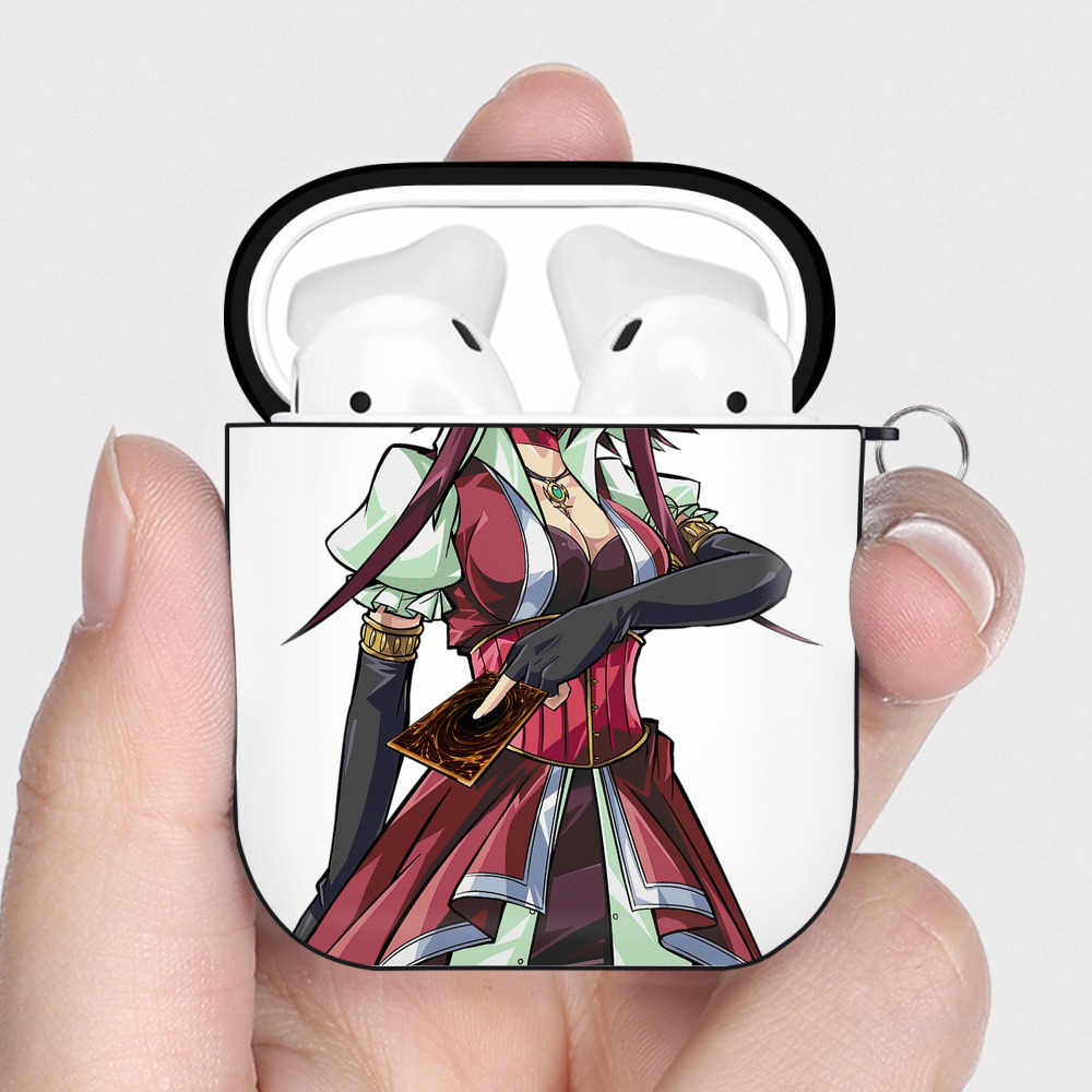 （画像用） 遊☆戯☆王 Yu-Gi-Oh! AirPods 第2世代保護ケース ハードシェル ブラック 耐衝撃・防指紋・カラビナ付き