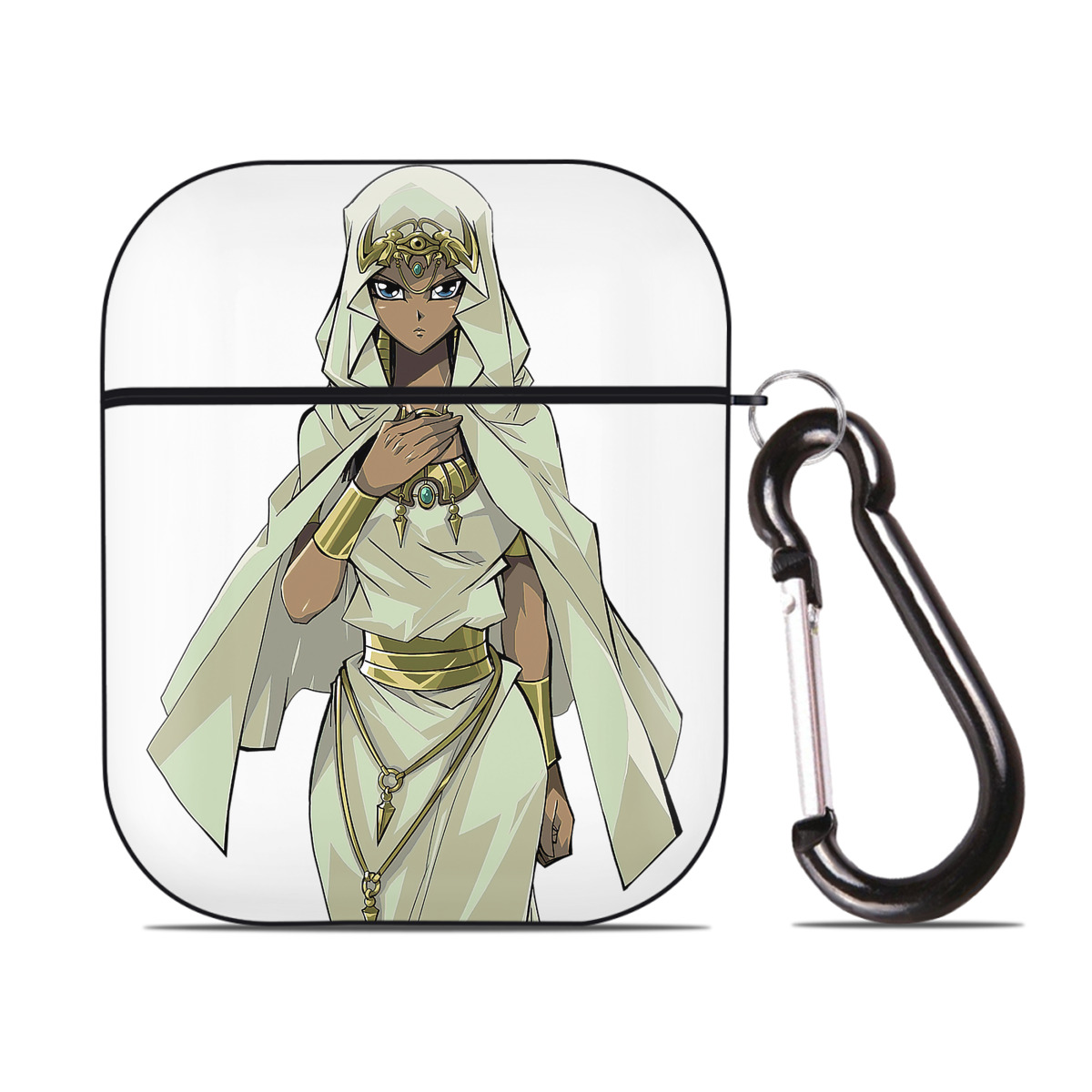 （画像用） 遊☆戯☆王 Yu-Gi-Oh! AirPods 第2世代保護ケース ハードシェル ブラック 耐衝撃・防指紋・カラビナ付き