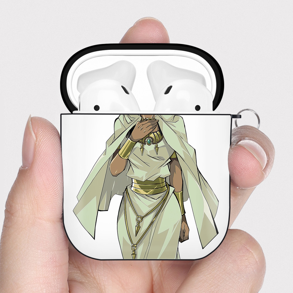 （画像用） 遊☆戯☆王 Yu-Gi-Oh! AirPods 第2世代保護ケース ハードシェル ブラック 耐衝撃・防指紋・カラビナ付き