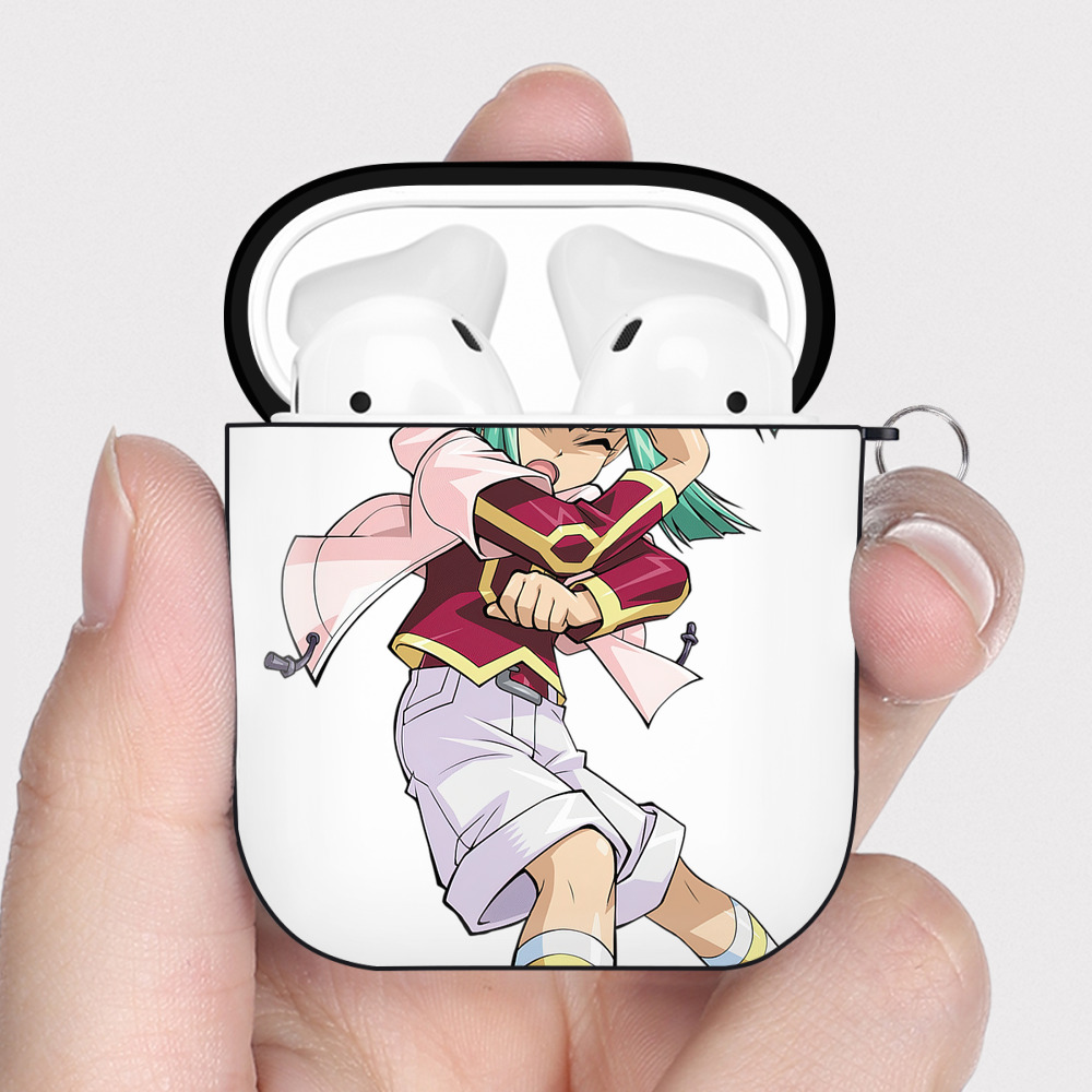 （画像用） 遊☆戯☆王 Yu-Gi-Oh! AirPods 第2世代保護ケース ハードシェル ブラック 耐衝撃・防指紋・カラビナ付き