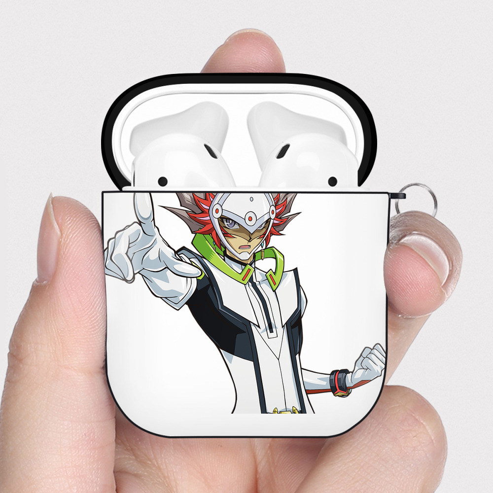 （画像用） 遊☆戯☆王 Yu-Gi-Oh! AirPods 第2世代保護ケース ハードシェル ブラック 耐衝撃・防指紋・カラビナ付き