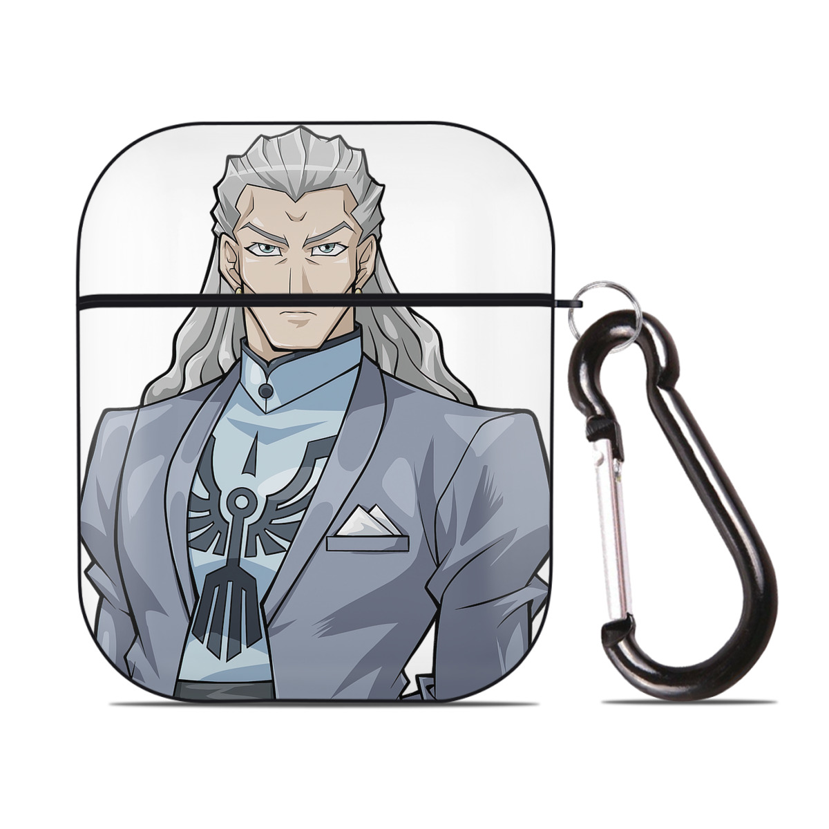 （画像用） 遊☆戯☆王 Yu-Gi-Oh! AirPods 第2世代保護ケース ハードシェル ブラック 耐衝撃・防指紋・カラビナ付き