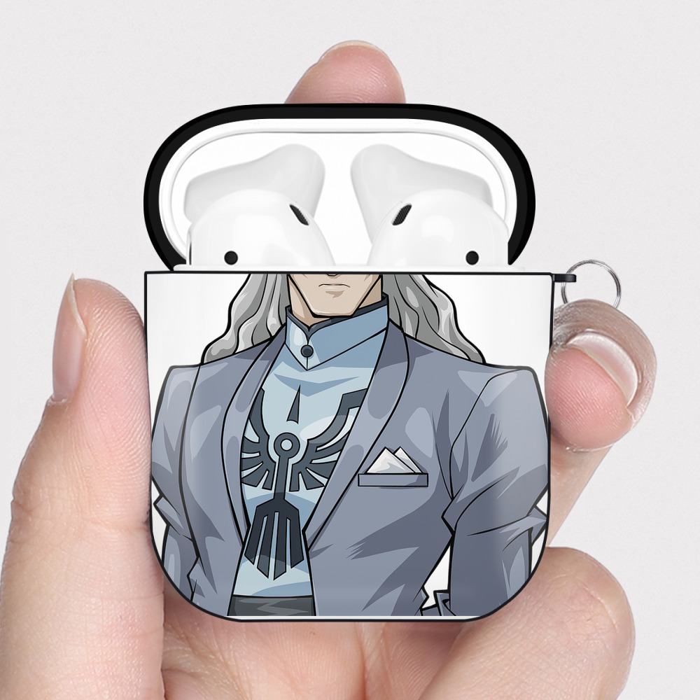 （画像用） 遊☆戯☆王 Yu-Gi-Oh! AirPods 第2世代保護ケース ハードシェル ブラック 耐衝撃・防指紋・カラビナ付き
