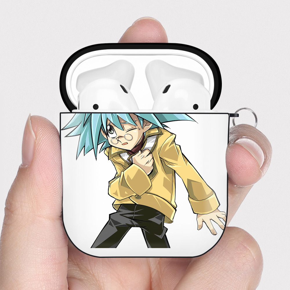（画像用） 遊☆戯☆王 Yu-Gi-Oh! AirPods 第2世代保護ケース ハードシェル ブラック 耐衝撃・防指紋・カラビナ付き