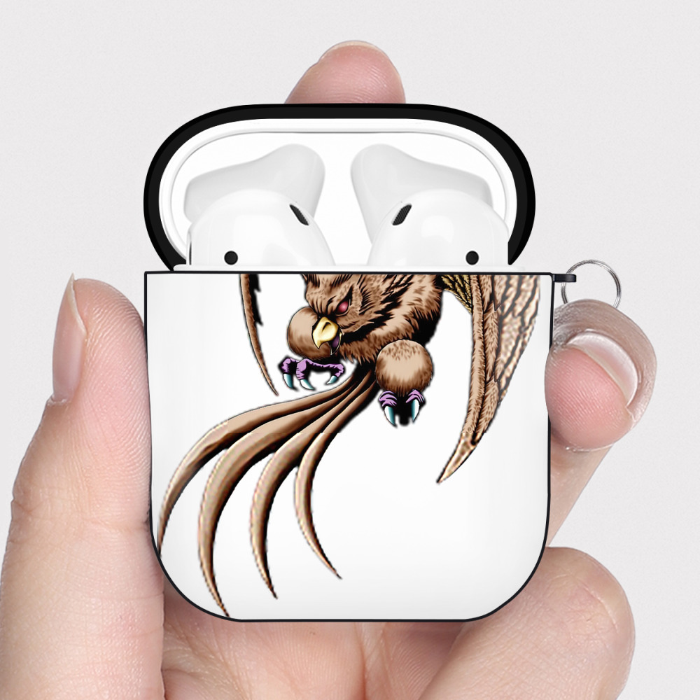 （画像用） 遊☆戯☆王 Yu-Gi-Oh! AirPods 第2世代保護ケース ハードシェル ブラック 耐衝撃・防指紋・カラビナ付き