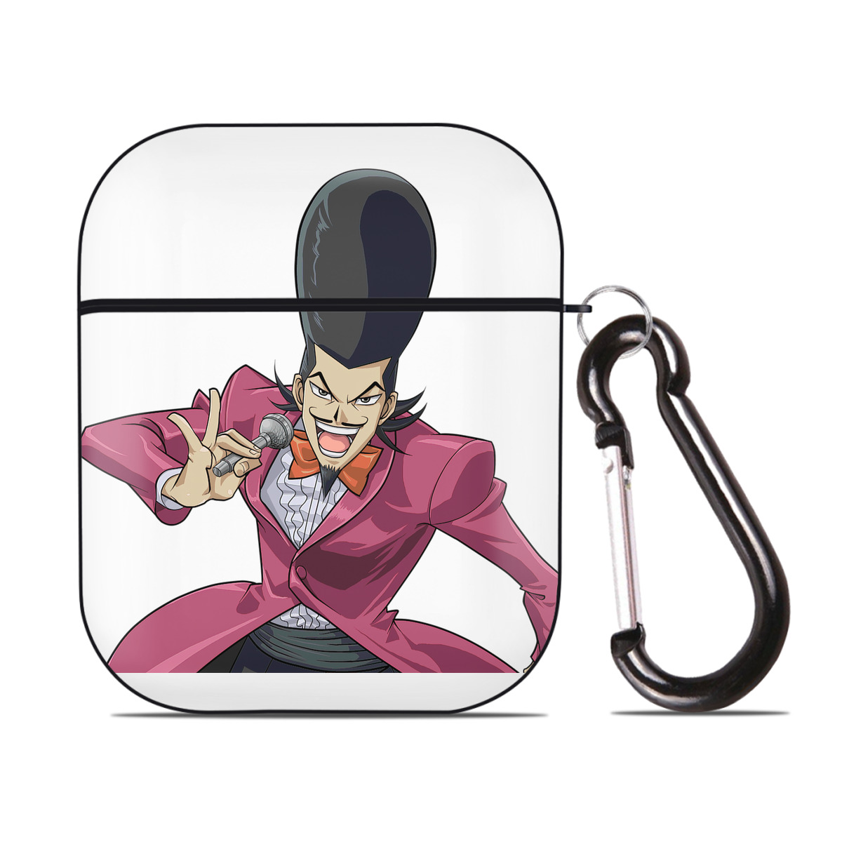 （画像用） 遊☆戯☆王 Yu-Gi-Oh! AirPods 第2世代保護ケース ハードシェル ブラック 耐衝撃・防指紋・カラビナ付き