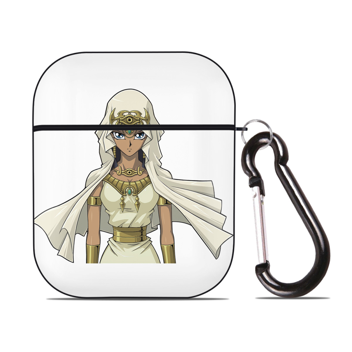 （画像用） 遊☆戯☆王 Yu-Gi-Oh! AirPods 第2世代保護ケース ハードシェル ブラック 耐衝撃・防指紋・カラビナ付き