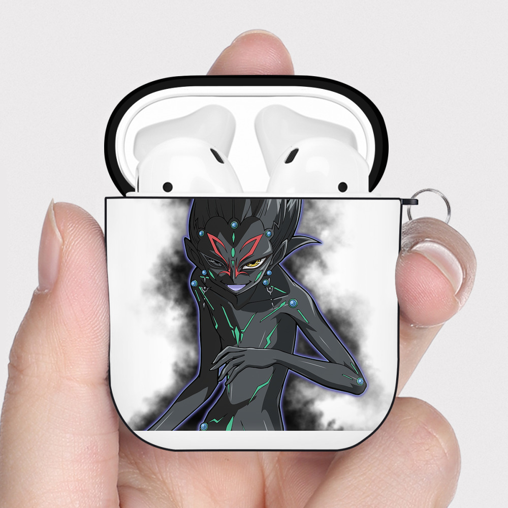 （画像用） 遊☆戯☆王 Yu-Gi-Oh! AirPods 第2世代保護ケース ハードシェル ブラック 耐衝撃・防指紋・カラビナ付き