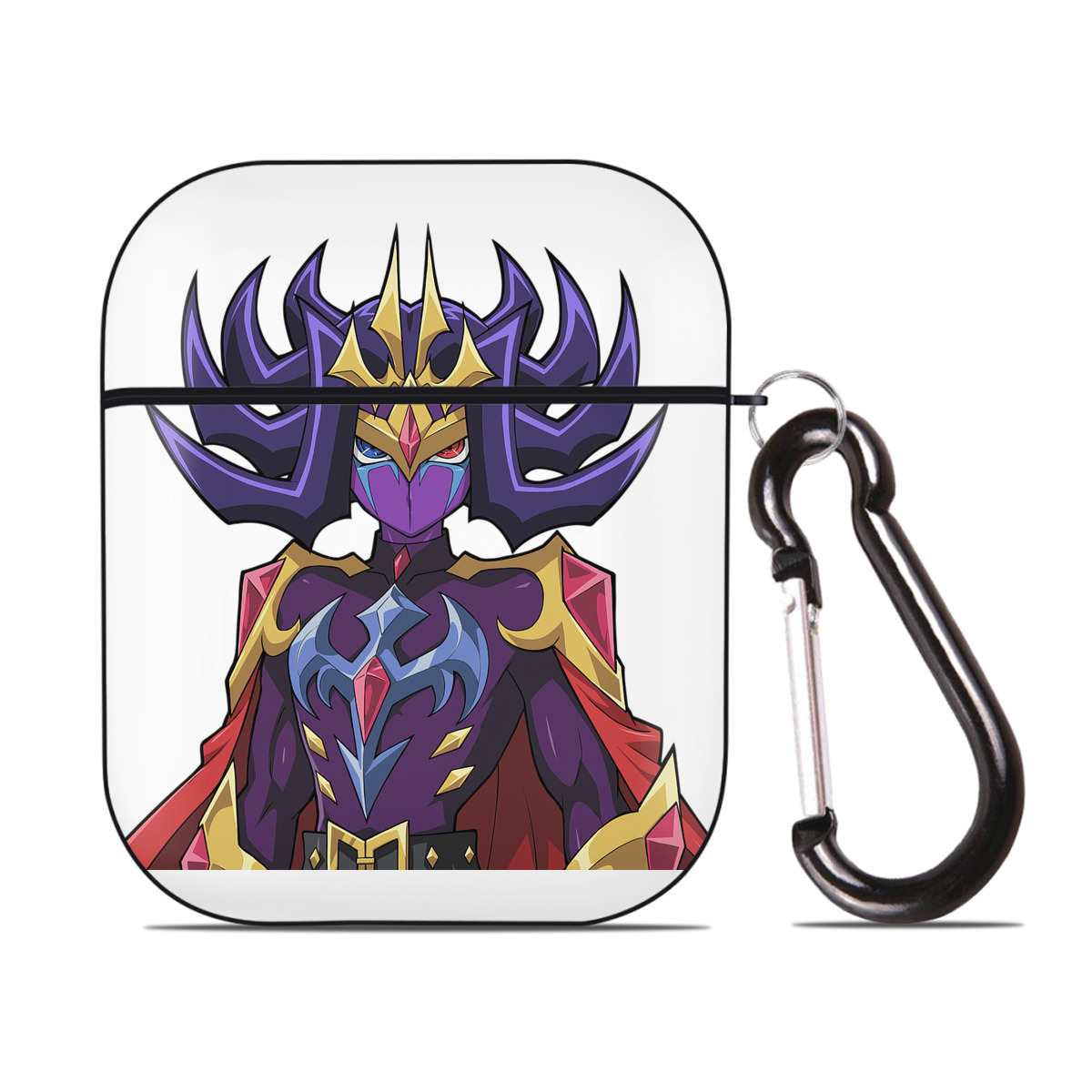 （画像用） 遊☆戯☆王 Yu-Gi-Oh! AirPods 第2世代保護ケース ハードシェル ブラック 耐衝撃・防指紋・カラビナ付き