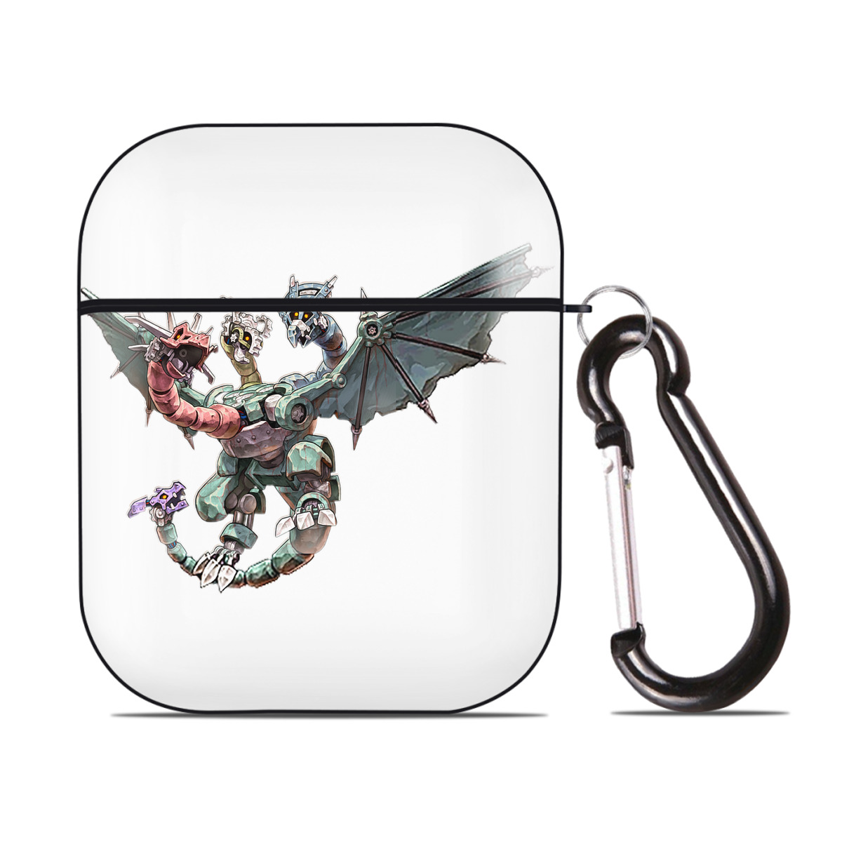 （画像用） 遊☆戯☆王 Yu-Gi-Oh! AirPods 第2世代保護ケース ハードシェル ブラック 耐衝撃・防指紋・カラビナ付き