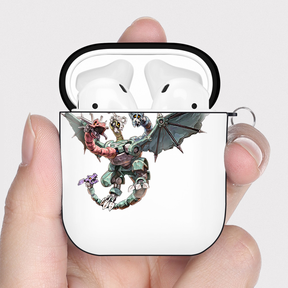 （画像用） 遊☆戯☆王 Yu-Gi-Oh! AirPods 第2世代保護ケース ハードシェル ブラック 耐衝撃・防指紋・カラビナ付き