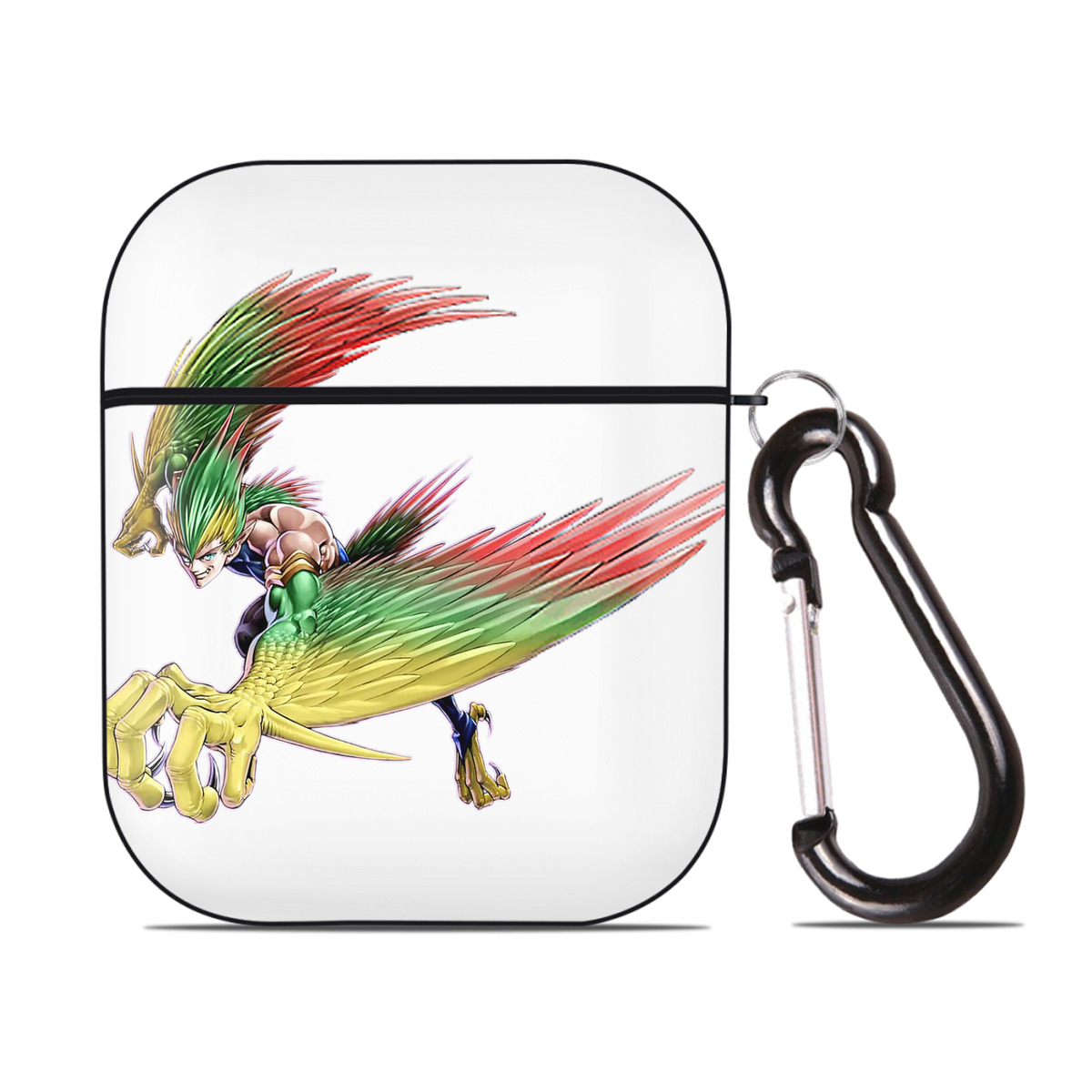 （画像用） 遊☆戯☆王 Yu-Gi-Oh! AirPods 第2世代保護ケース ハードシェル ブラック 耐衝撃・防指紋・カラビナ付き