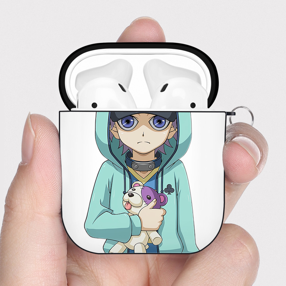 （画像用） 遊☆戯☆王 Yu-Gi-Oh! AirPods 第2世代保護ケース ハードシェル ブラック 耐衝撃・防指紋・カラビナ付き