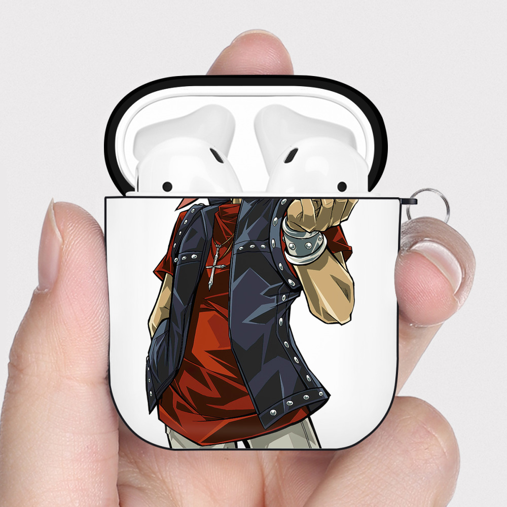 （画像用） 遊☆戯☆王 Yu-Gi-Oh! AirPods 第2世代保護ケース ハードシェル ブラック 耐衝撃・防指紋・カラビナ付き