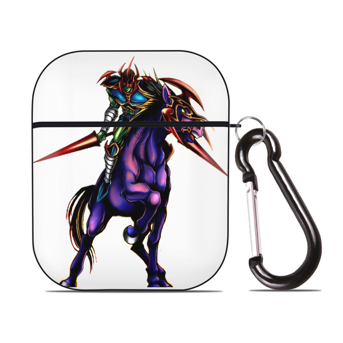 （画像用） 遊☆戯☆王 Yu-Gi-Oh! AirPods 第2世代保護ケース ハードシェル ブラック 耐衝撃・防指紋・カラビナ付き