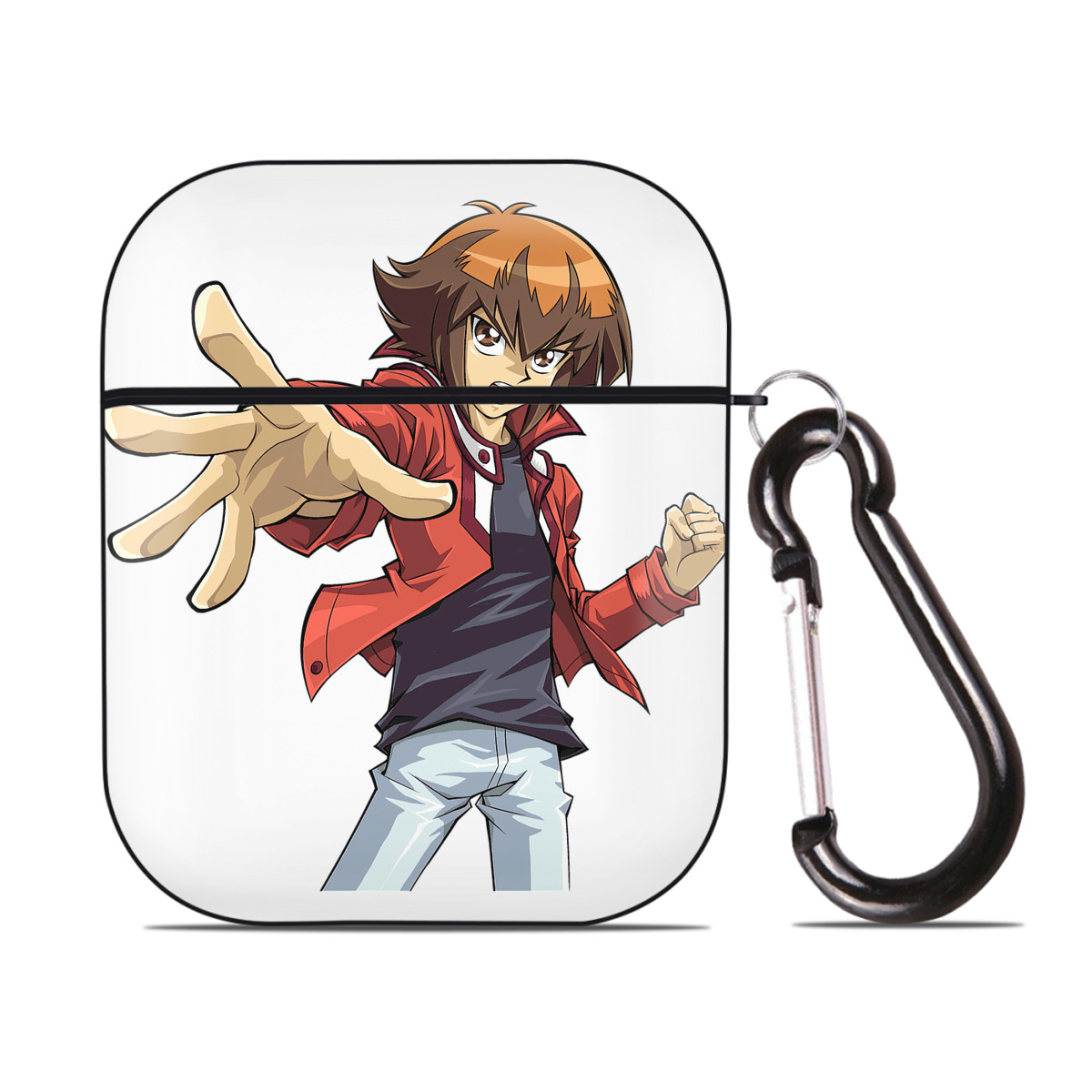 （画像用） 遊☆戯☆王 Yu-Gi-Oh! AirPods 第2世代保護ケース ハードシェル ブラック 耐衝撃・防指紋・カラビナ付き