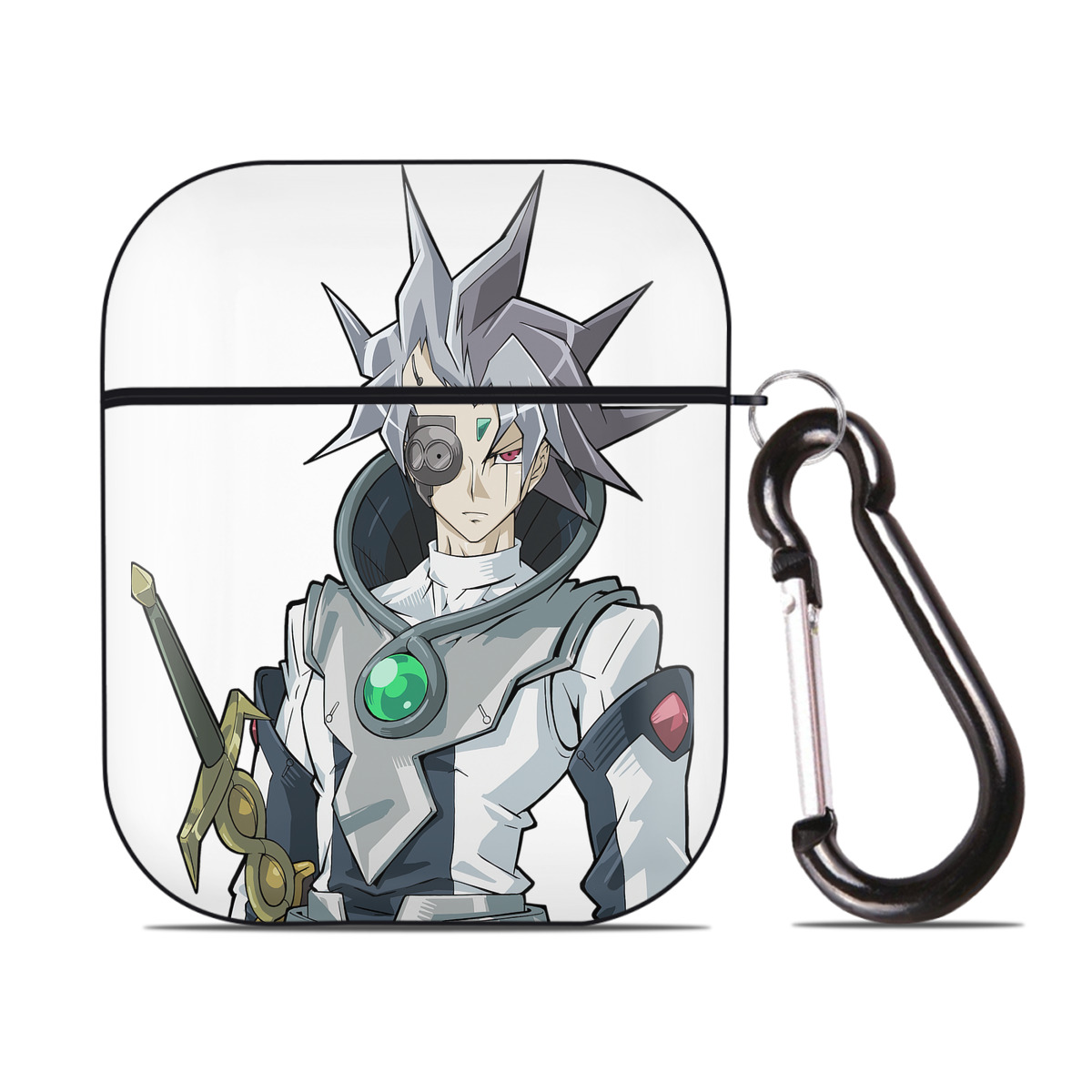 （画像用） 遊☆戯☆王 Yu-Gi-Oh! AirPods 第2世代保護ケース ハードシェル ブラック 耐衝撃・防指紋・カラビナ付き