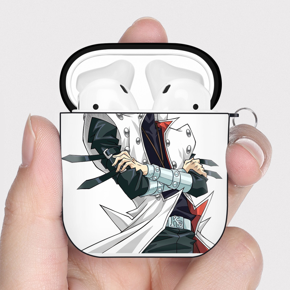 （画像用） 遊☆戯☆王 Yu-Gi-Oh! AirPods 第2世代保護ケース ハードシェル ブラック 耐衝撃・防指紋・カラビナ付き