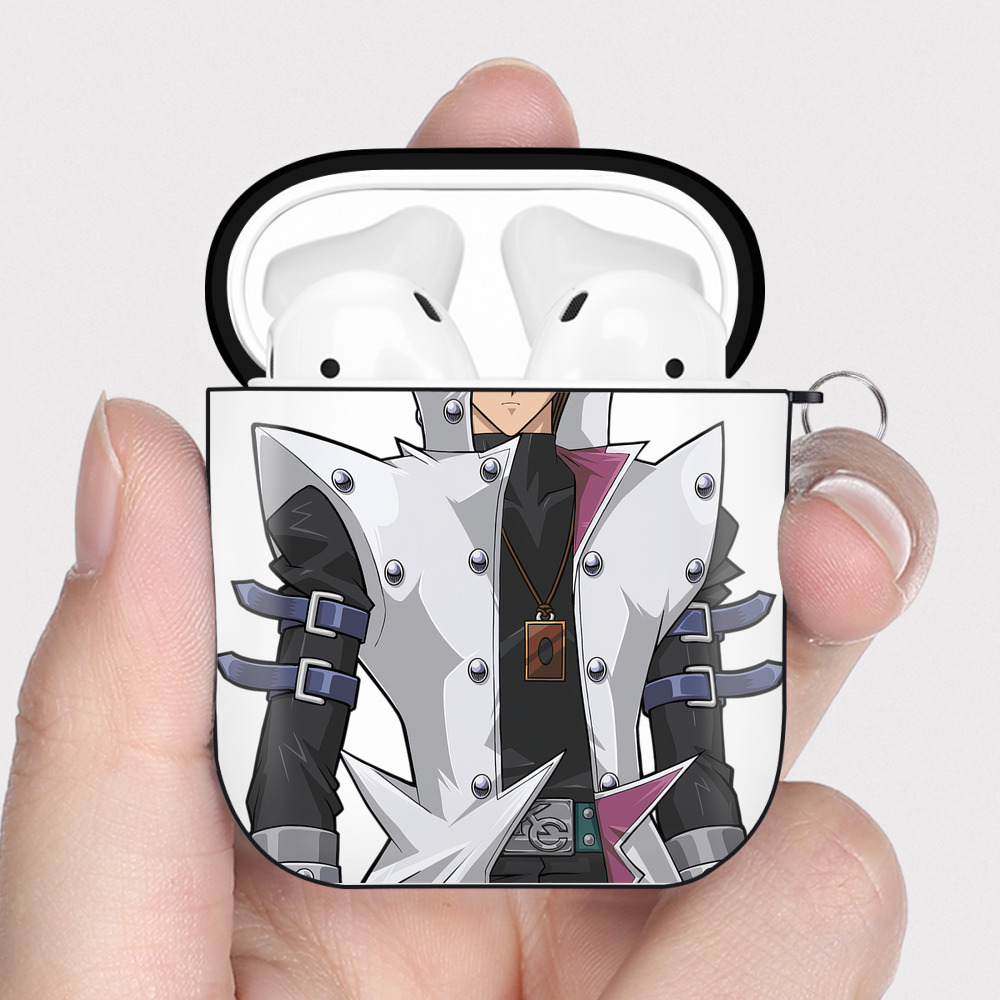 （画像用） 遊☆戯☆王 Yu-Gi-Oh! AirPods 第2世代保護ケース ハードシェル ブラック 耐衝撃・防指紋・カラビナ付き