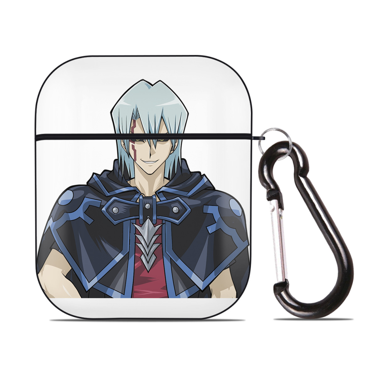 （画像用） 遊☆戯☆王 Yu-Gi-Oh! AirPods 第2世代保護ケース ハードシェル ブラック 耐衝撃・防指紋・カラビナ付き