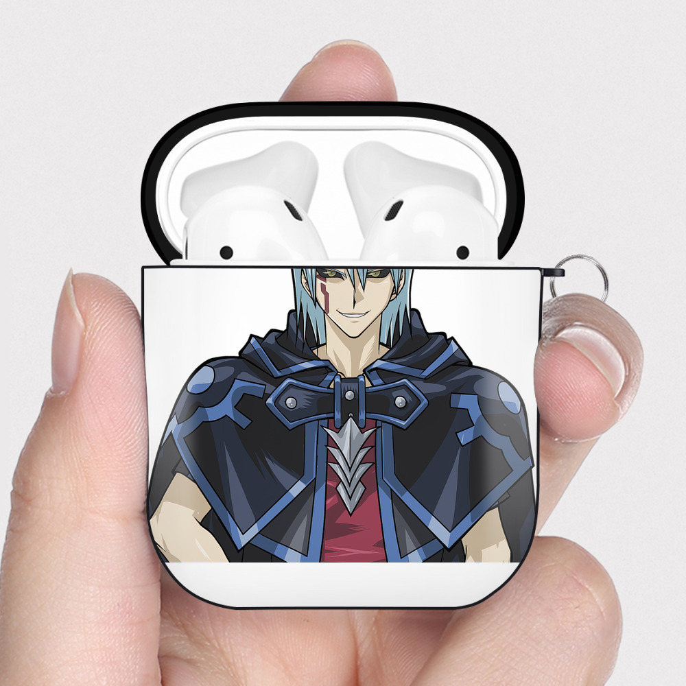 （画像用） 遊☆戯☆王 Yu-Gi-Oh! AirPods 第2世代保護ケース ハードシェル ブラック 耐衝撃・防指紋・カラビナ付き