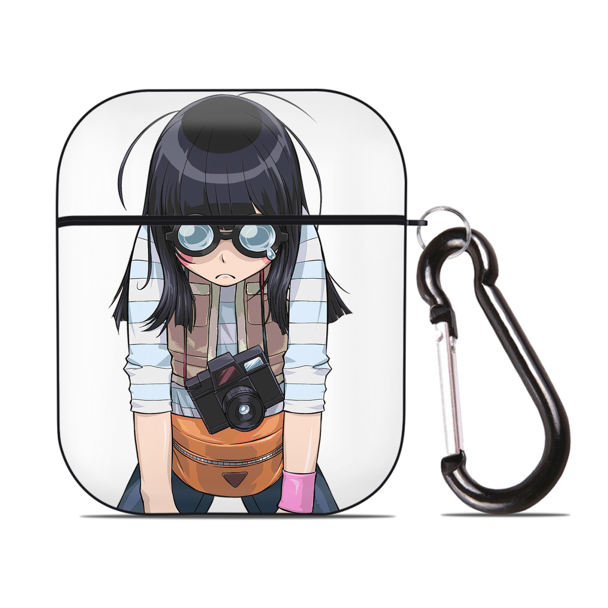（画像用） 遊☆戯☆王 Yu-Gi-Oh! AirPods 第2世代保護ケース ハードシェル ブラック 耐衝撃・防指紋・カラビナ付き