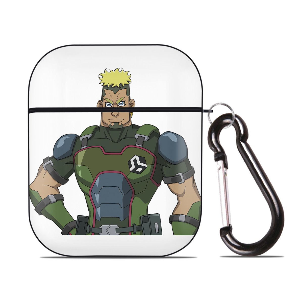 （画像用） 遊☆戯☆王 Yu-Gi-Oh! AirPods 第2世代保護ケース ハードシェル ブラック 耐衝撃・防指紋・カラビナ付き