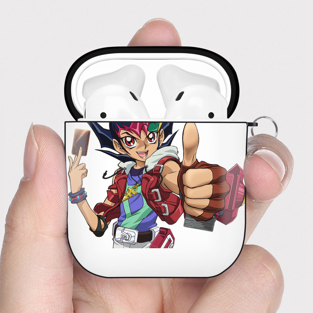 （画像用） 遊☆戯☆王 Yu-Gi-Oh! AirPods 第2世代保護ケース ハードシェル ブラック 耐衝撃・防指紋・カラビナ付き