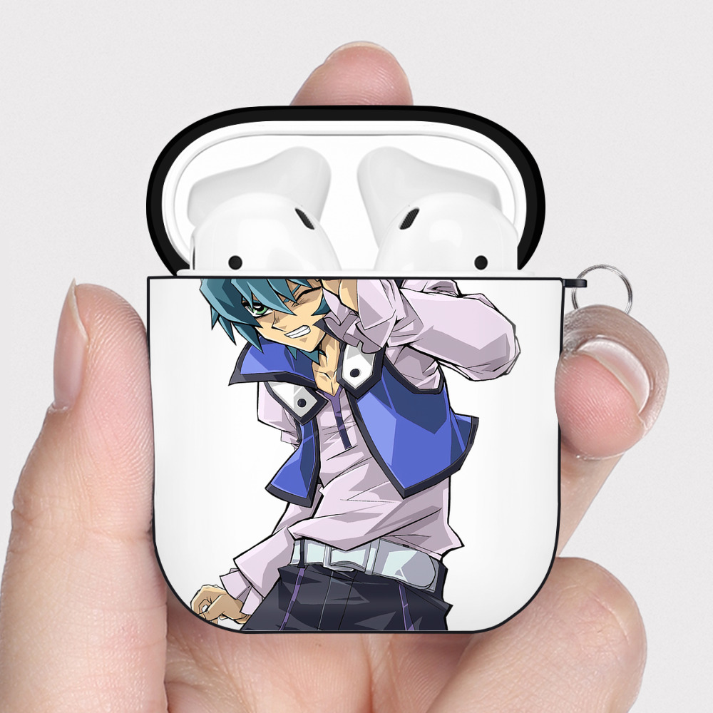（画像用） 遊☆戯☆王 Yu-Gi-Oh! AirPods 第2世代保護ケース ハードシェル ブラック 耐衝撃・防指紋・カラビナ付き