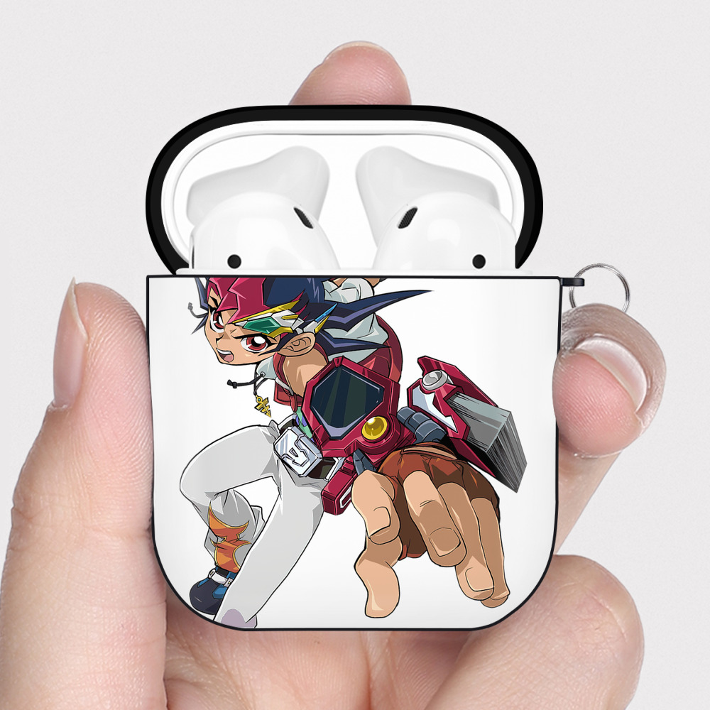 （画像用） 遊☆戯☆王 Yu-Gi-Oh! AirPods 第2世代保護ケース ハードシェル ブラック 耐衝撃・防指紋・カラビナ付き