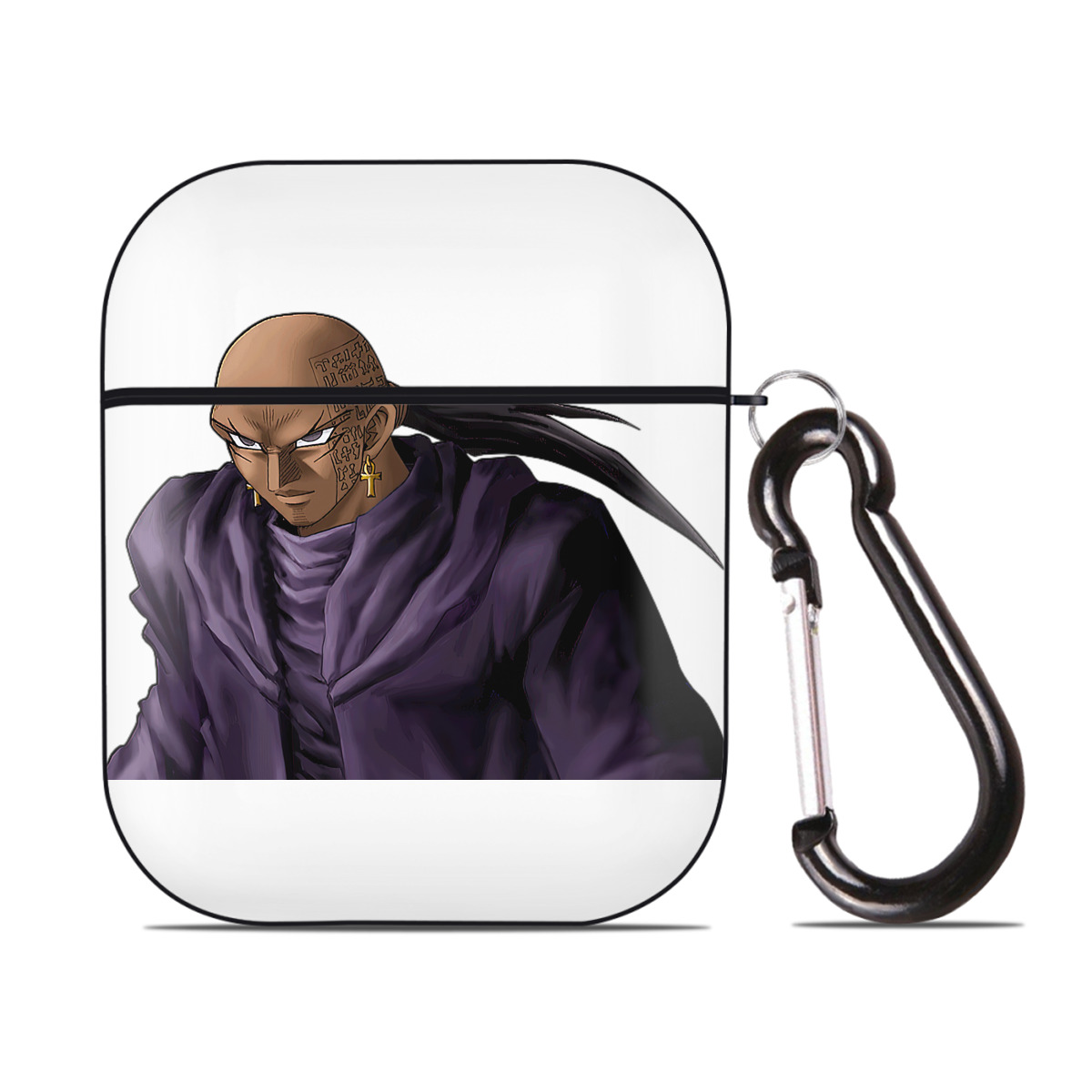 （画像用） 遊☆戯☆王 Yu-Gi-Oh! AirPods 第2世代保護ケース ハードシェル ブラック 耐衝撃・防指紋・カラビナ付き